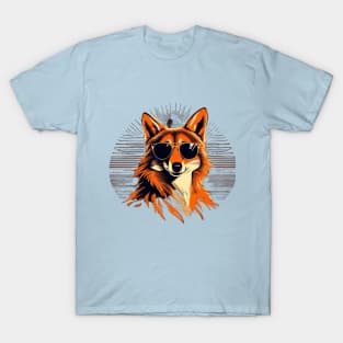 cool coyote cute wolf sunset animal tees T-Shirt